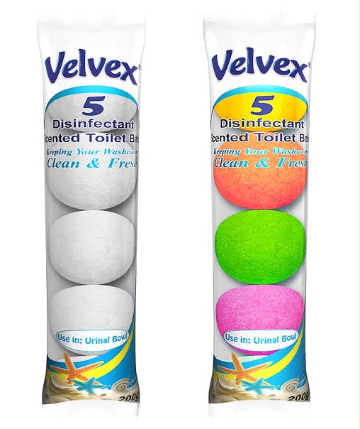 Velvex Disinfectant Scented Toilet Balls, White