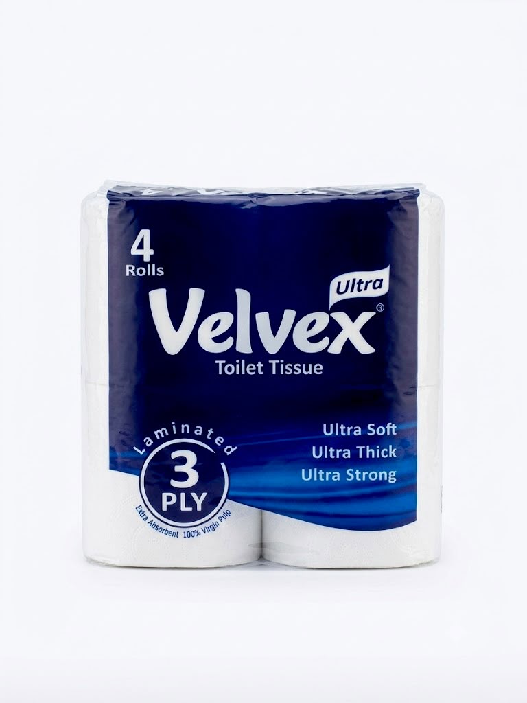 Velvex Ultra Toilet Tissue (3-Ply) — 4 Pack