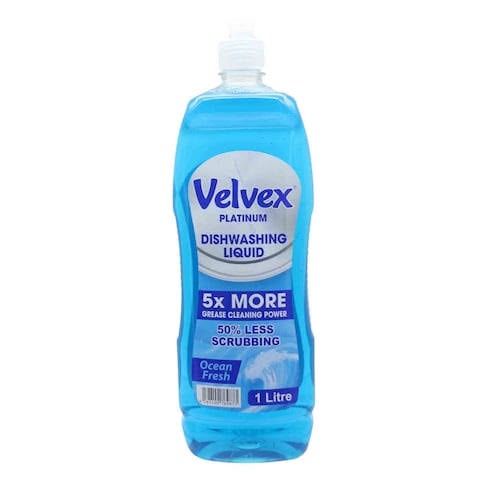 Velvex Platinum Dishwashing Liquid, Marine Fresh